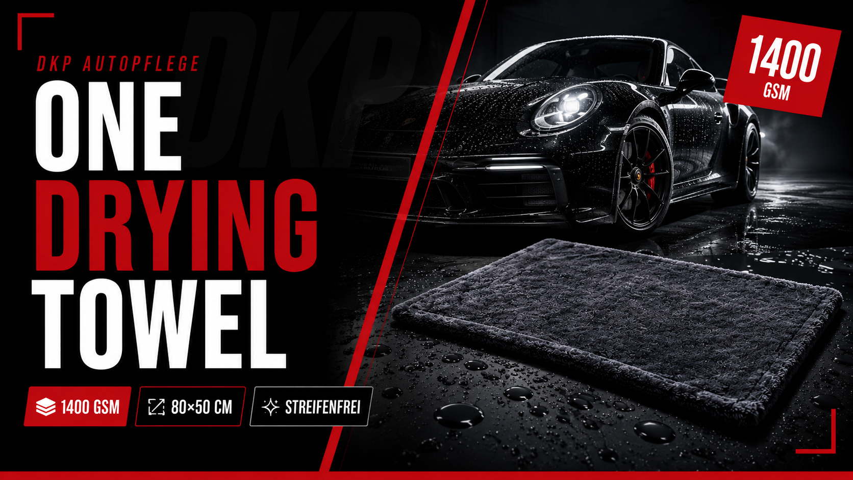 Auto Trockentuch 1400 GSM 80x50 cm - DKP One Drying Towel