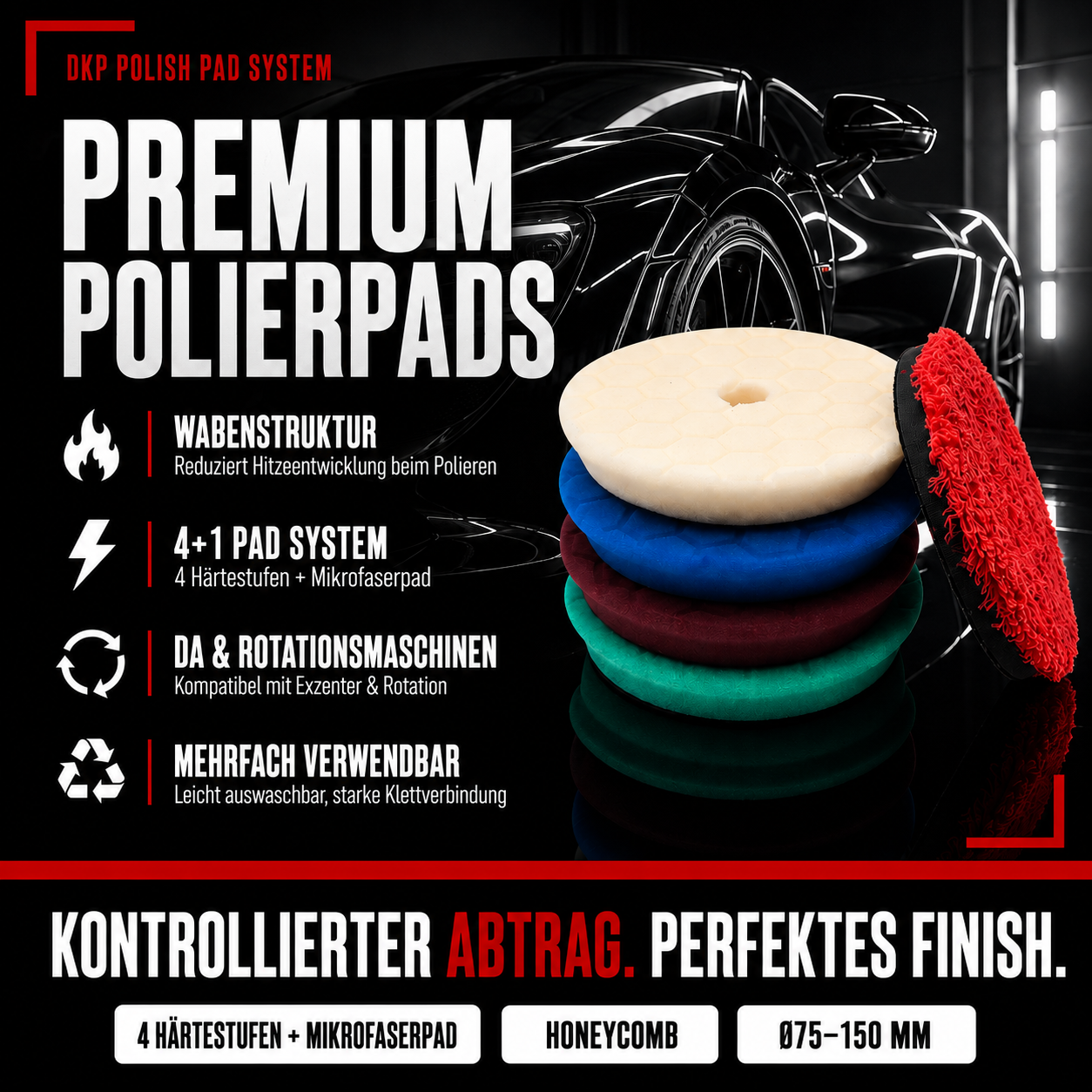 Polierpad Set Auto – 5-teilig - DKP Polierpad