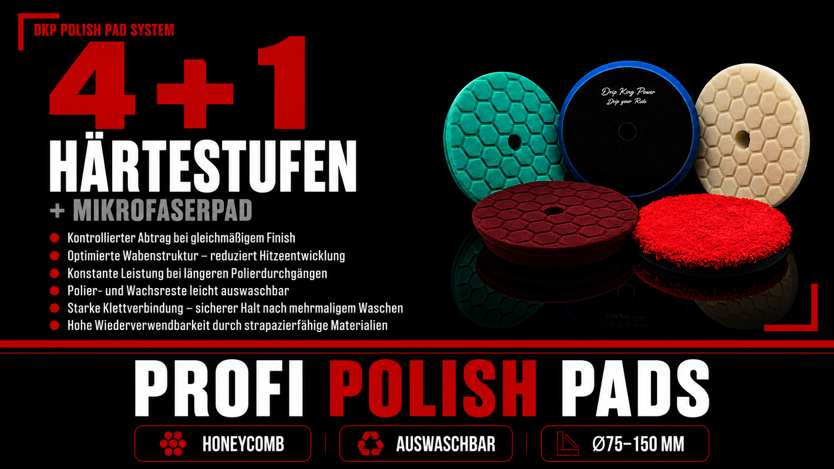 Polierpad Set Auto – 5-teilig - DKP Polierpad
