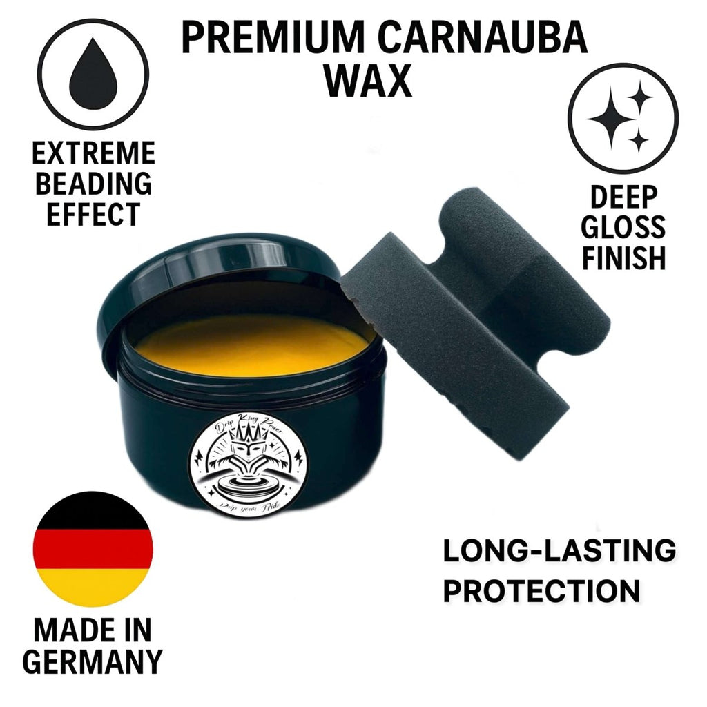 Drip King Power Signature Wax Carnauba Autowachs Lackversiegelung Glanz 270g - CK - StoreLackversiegelungCK - StoreDKP Signature Wax4270004243956Drip King Power Signature Wax Carnauba with extreme beading, deep gloss finish, long - lasting protection; made in Germany
