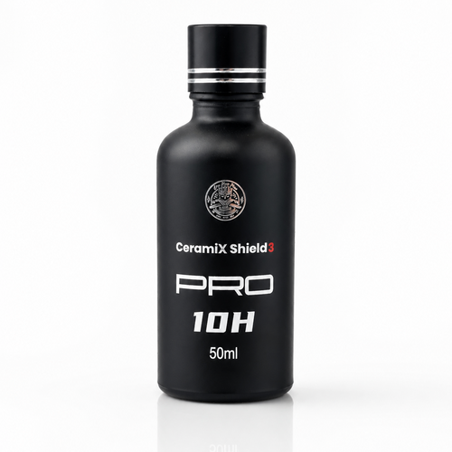 Drip King Power CeramiX Graphene Shield 3 Pro 50ml Flasche, matte schwarze Verpackung mit Silber-Logo, freigestellt auf grauem Hintergrund