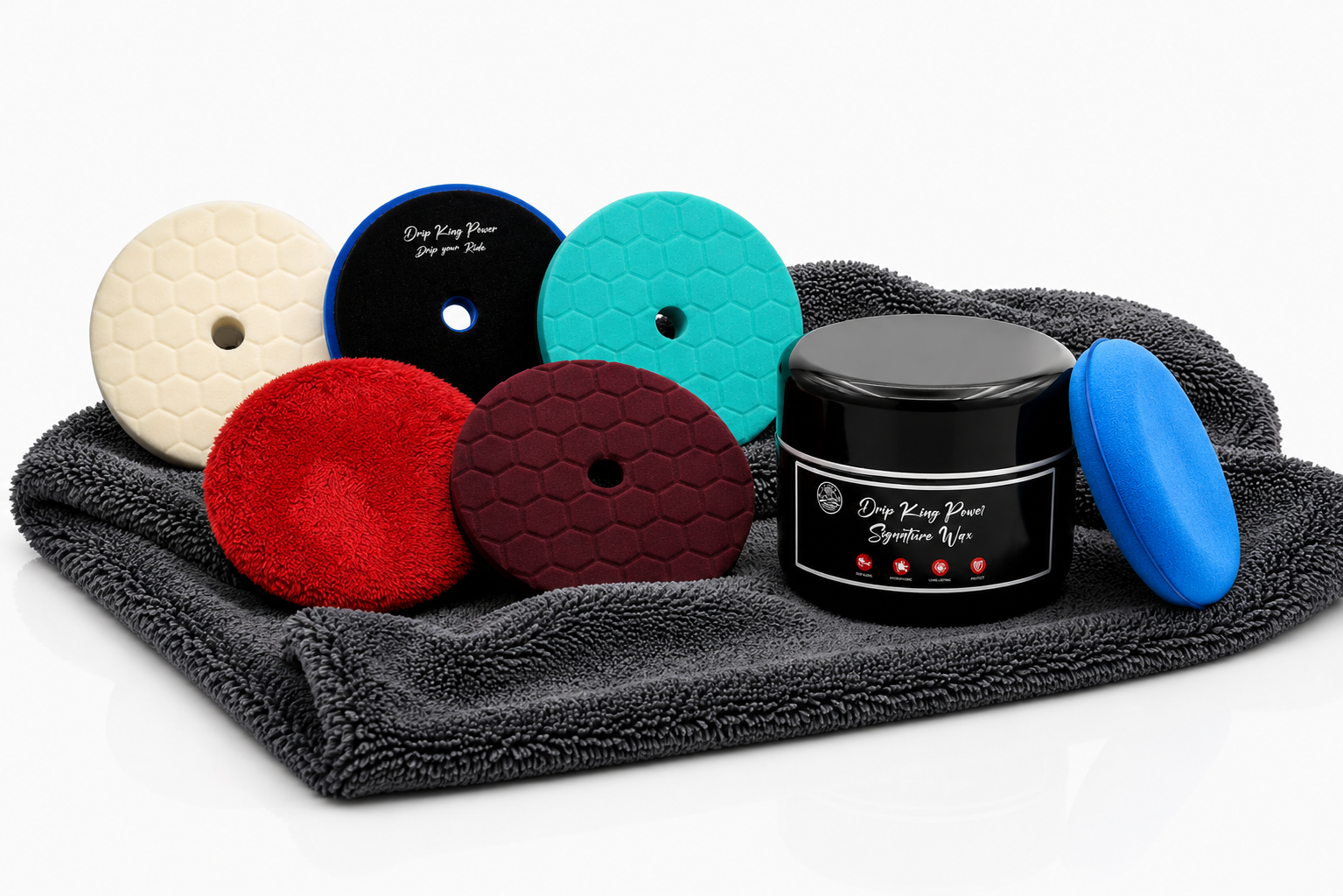 Autopflege Set – Abtrocknen, Polieren, Wachs  - Drip King Power