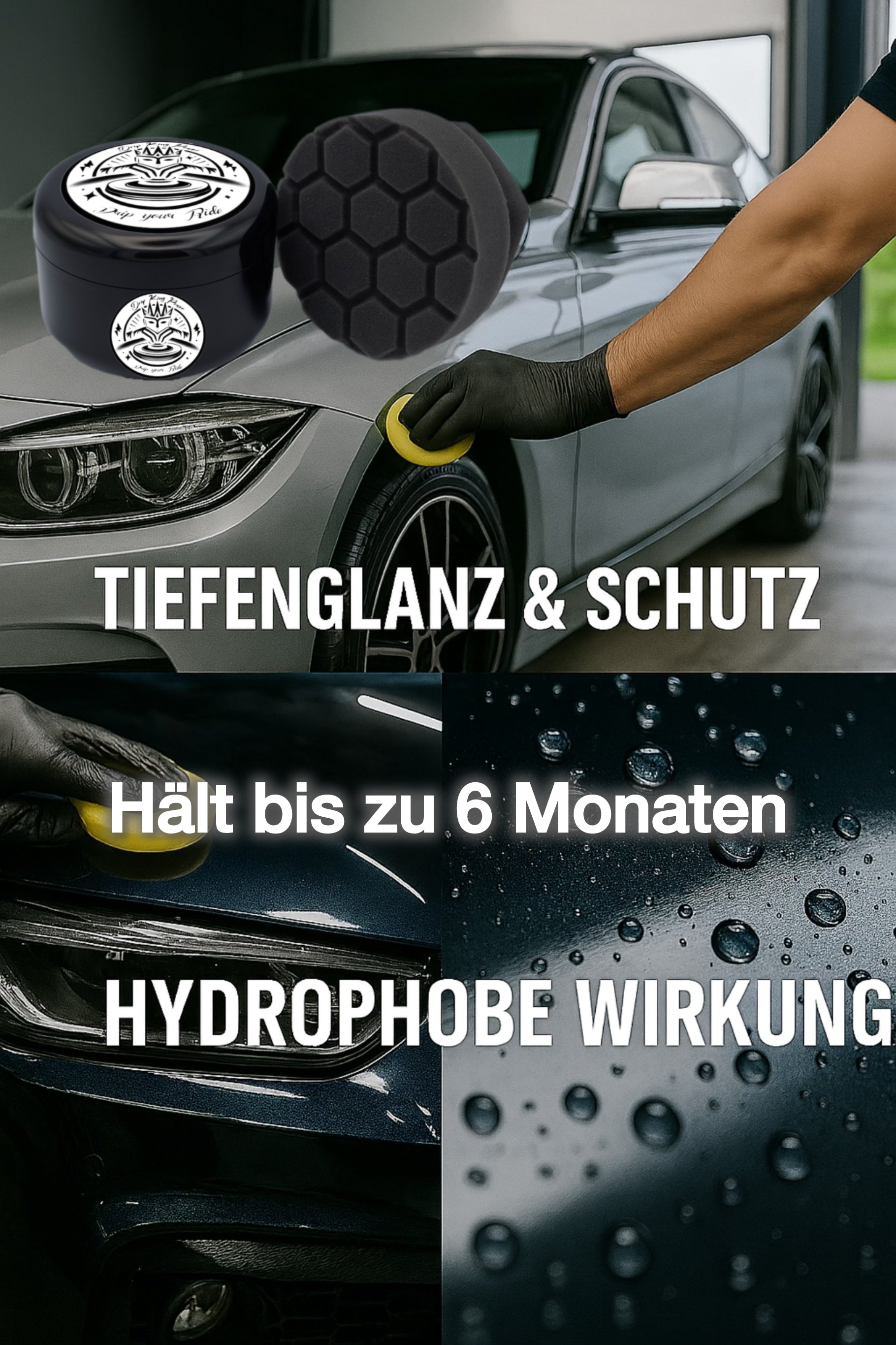 Drip King Power Signature Wax Carnauba Autowachs Lackversiegelung Glanz 270g